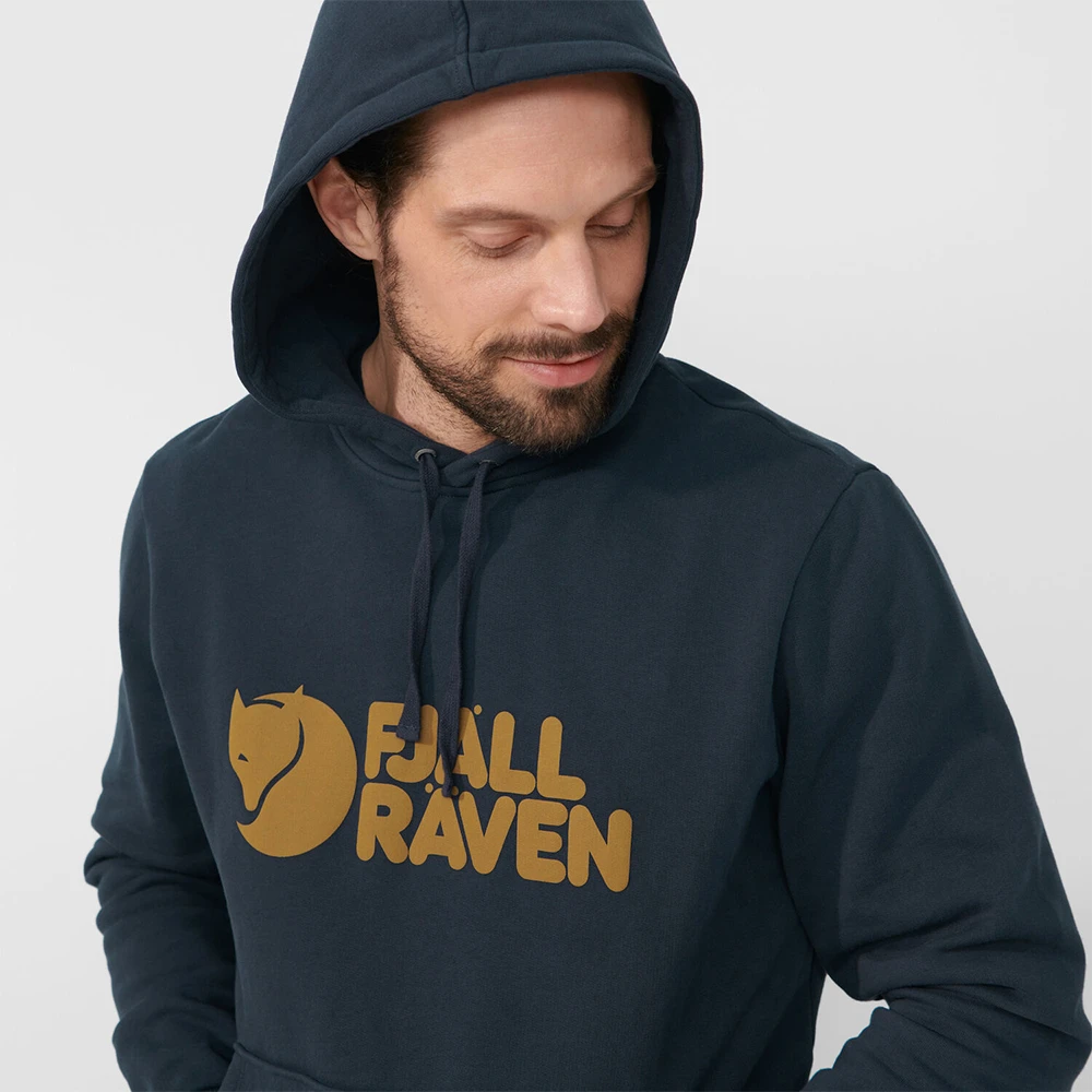 Fjällräven Logo Hoodie - Hombre Palm Green