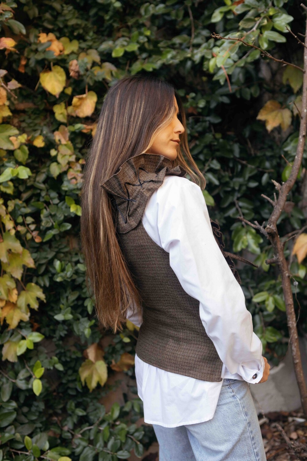 Dancing Queen Vest Tweed Beige / Chocolate