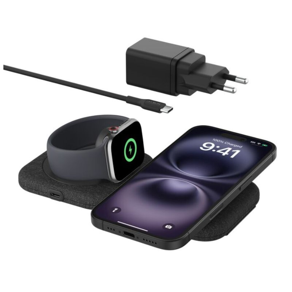 Cargador Inalambrico Belkin 2-1 Travel 15W MagSafe WIZ026VFFBK 