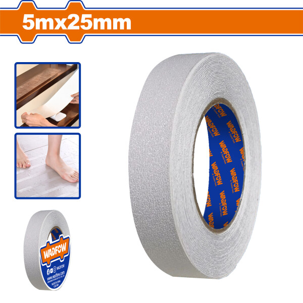CINTA ANTI DESLIZANTE 5MT X 25MM TRANSPARENTE WADFOW WPN3525 CINTA ANTI DESLIZANTE 5MT X 25MM TRANSPARENTE WADFOW WPN3525