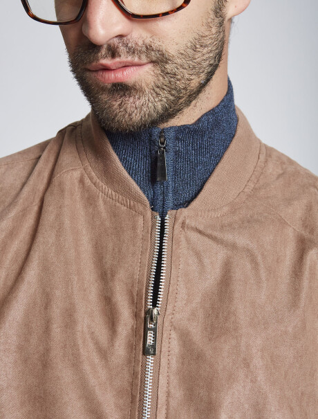 Campera bomber gamuza topo