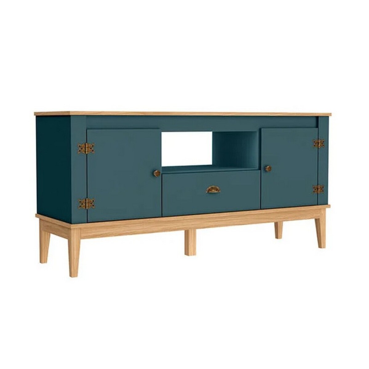 RACK COLONIAL 135 X 66 X 41 2 PUERTAS 1 CAJON MIEL/PETROLEO 