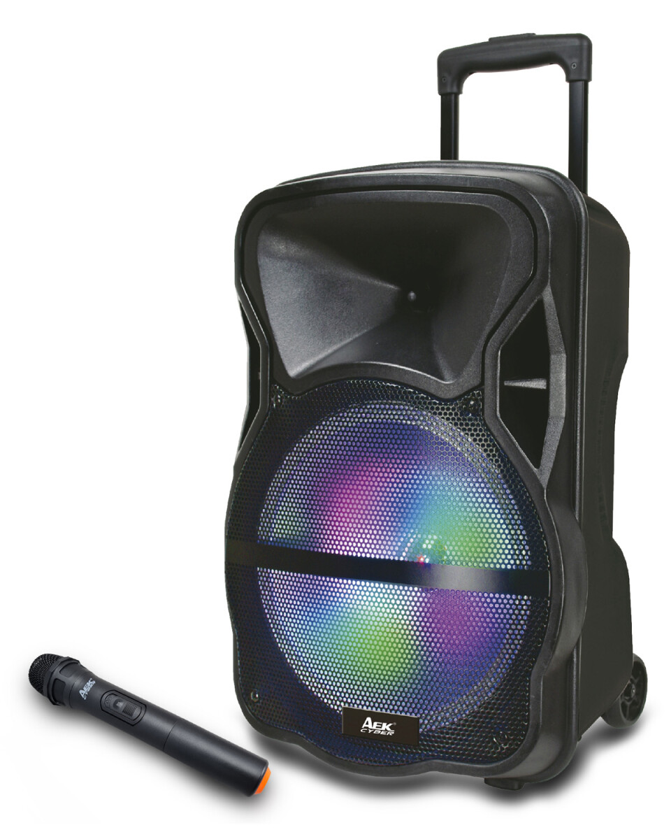 Parlante portátil Bluetooth AEK Cyber S-11501A Fm, Karaoke + micrófono incluido 