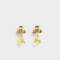 Aros Colgantes Cortos Flores atrapadas Aros - Dorado