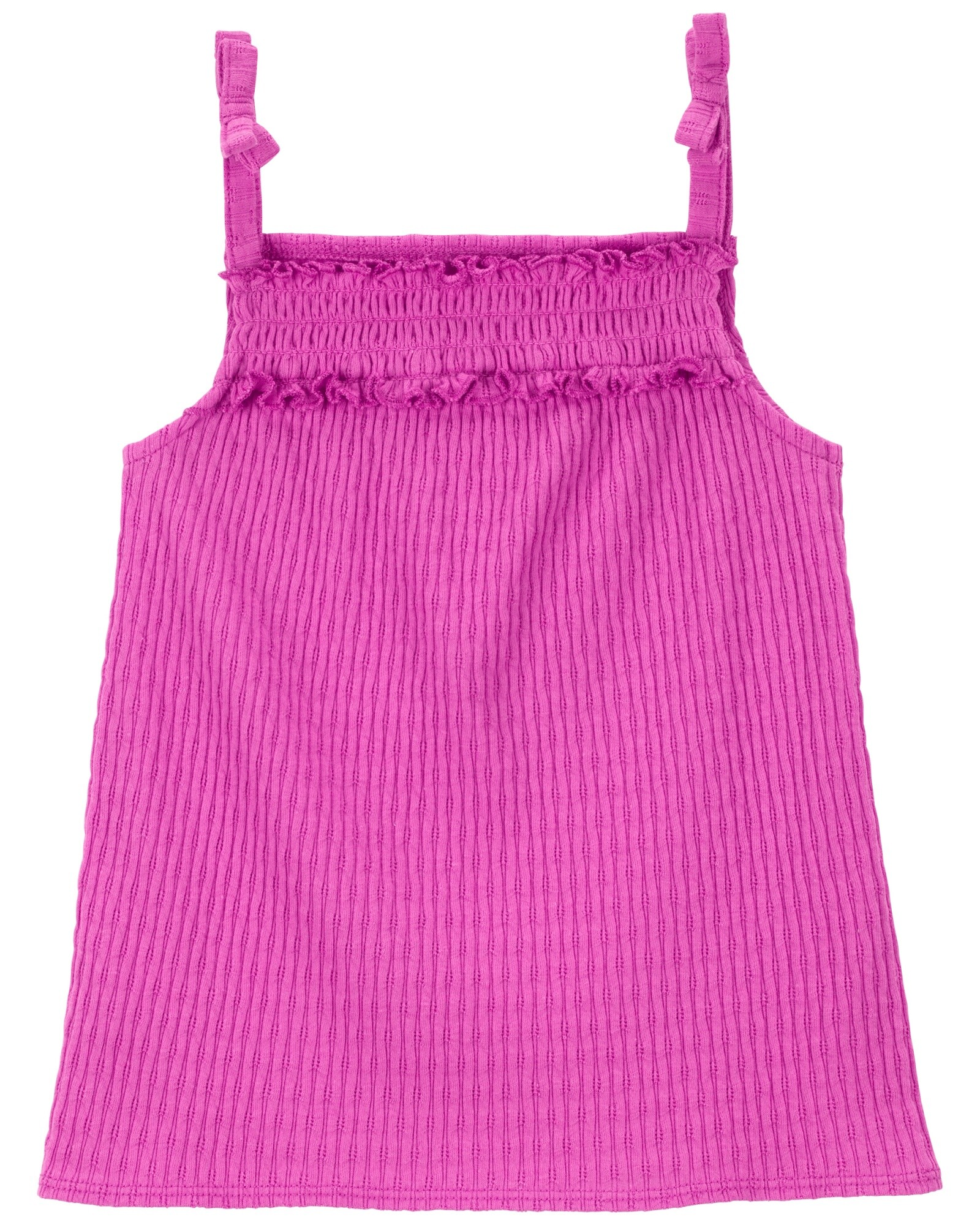 Musculosa de algodón, con fruncido y textura. Talles 2-5T Sin color