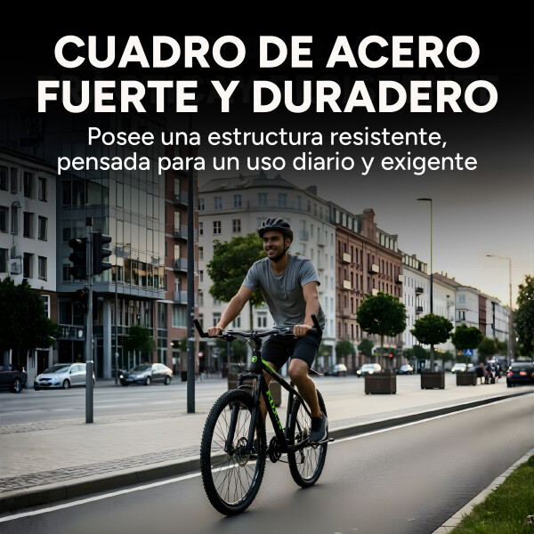 Bicicleta Kajla Montaña Rodado 26 Freno Disco 21 Velocidades Color Negro Verde