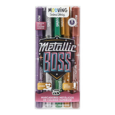 Marcadores metálicos Mooving Coloring x5 Marcadores metálicos Mooving Coloring x5