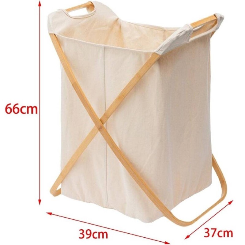 Canasto cesto para ropa bambu y tela Canasto cesto para ropa bambu y tela
