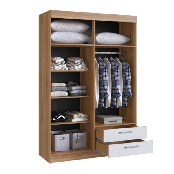 ROPERO 4 PUERTAS 2 CAJONES - GRAFITO/NOGAL ROPERO 4 PUERTAS 2 CAJONES - GRAFITO/NOGAL