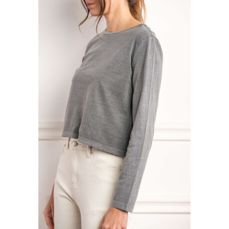 Remera Manga Larga Lavada Grafito