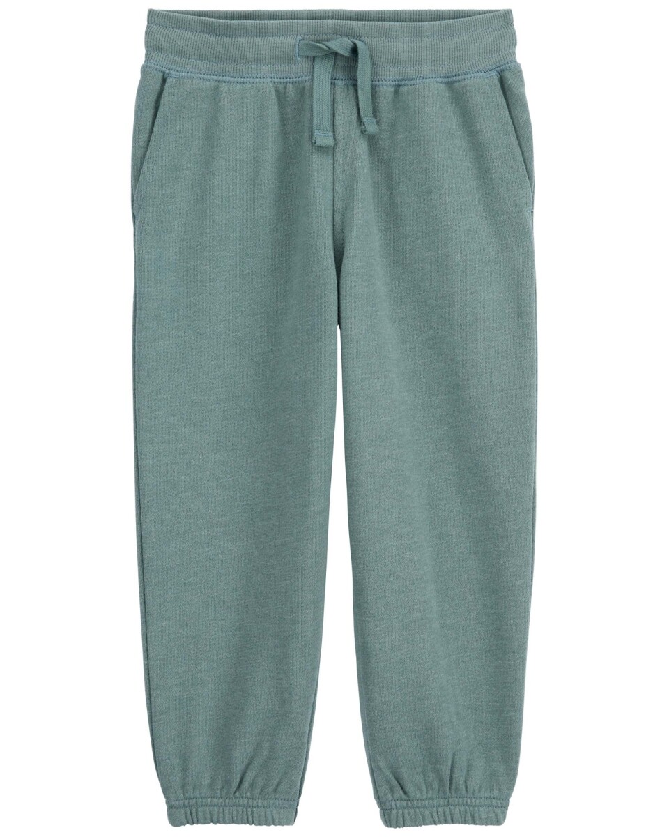 Pantalón deportivo de algodón, con logo, verde. Talles 2-5T 