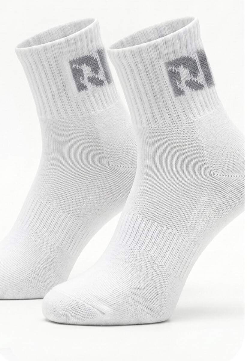 Media Deportiva Unisex. - Blanco 