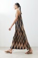 Vestido zig-zag tostado