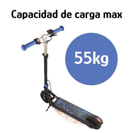 Monopatín Eléctrico Niños Gyroor H31 55kg 150W RGB 16km/h BT Azul