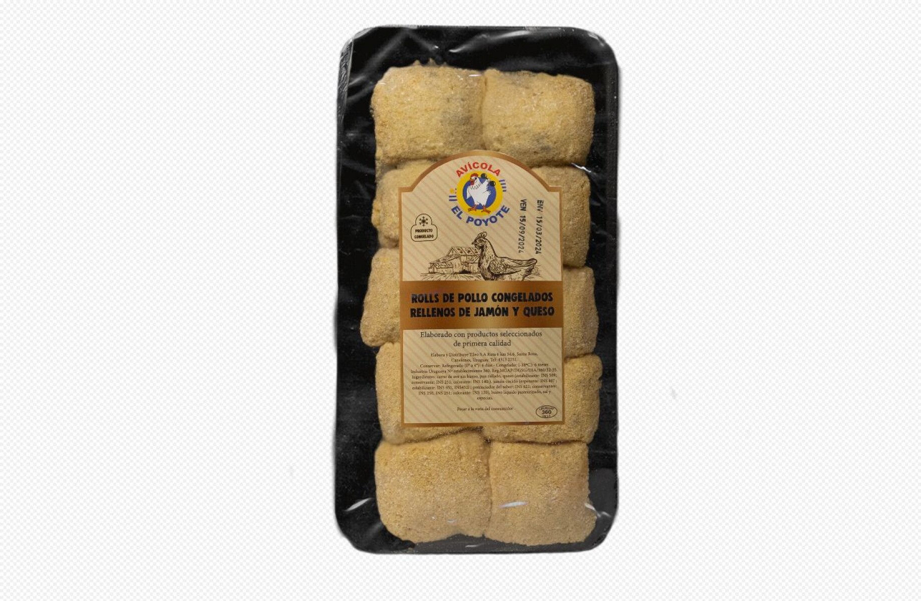 Rolls de Pollo con Jamón y Queso El Poyote 850 Grs 