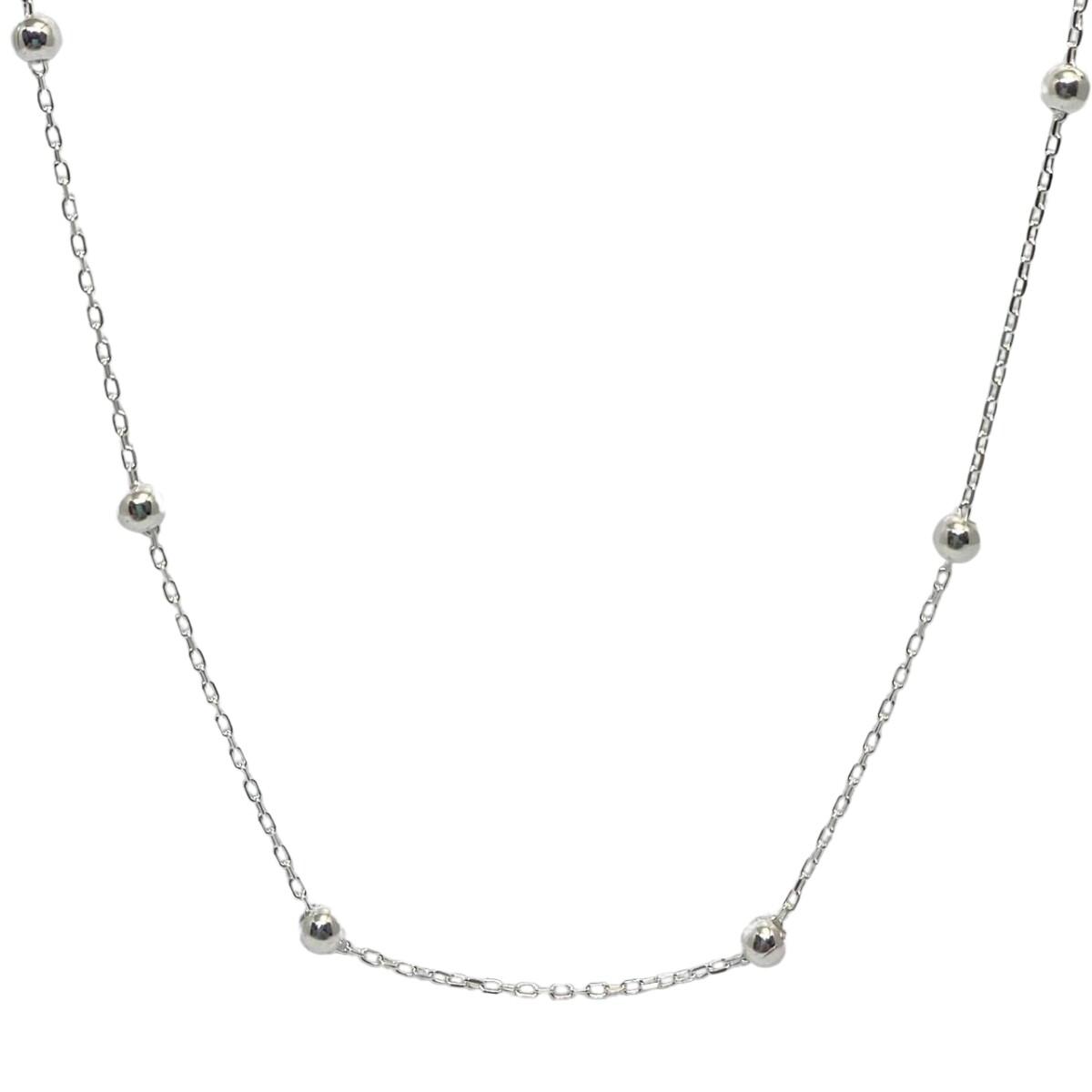 CADENA DE PLATA TIPO FORCE CORTO Y BOLA , LARGO 50 CM 