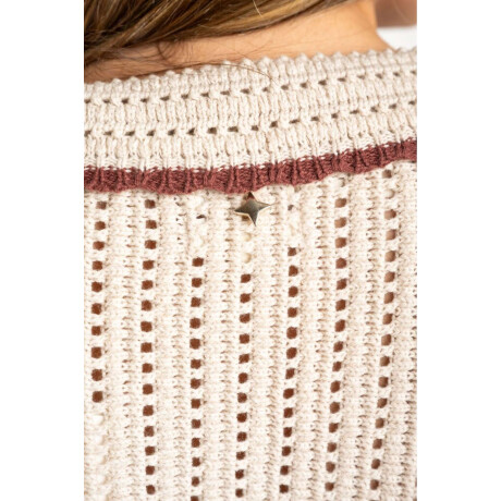 Camisa Crochet Rayada Nacar