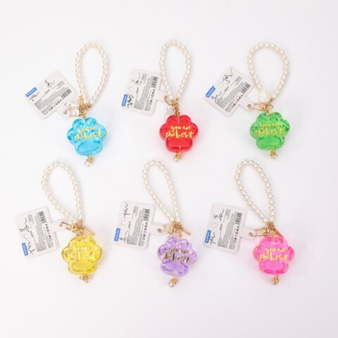 COLGANTE PARA BOLSO CON PERLAS DISEÑO HUELLA DE GATO COLGANTE PARA BOLSO CON PERLAS DISEÑO HUELLA DE GATO