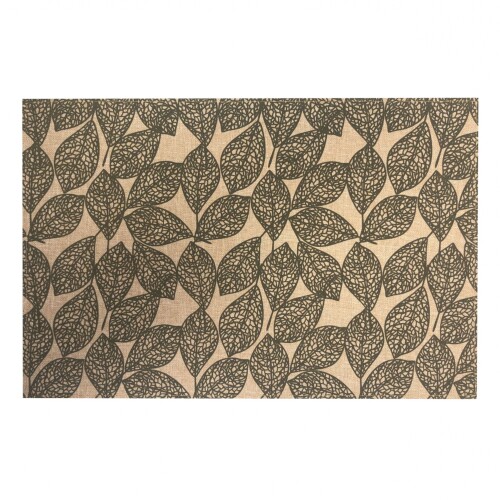 Individual Lino Estampado - 30x45 Hojas Negras