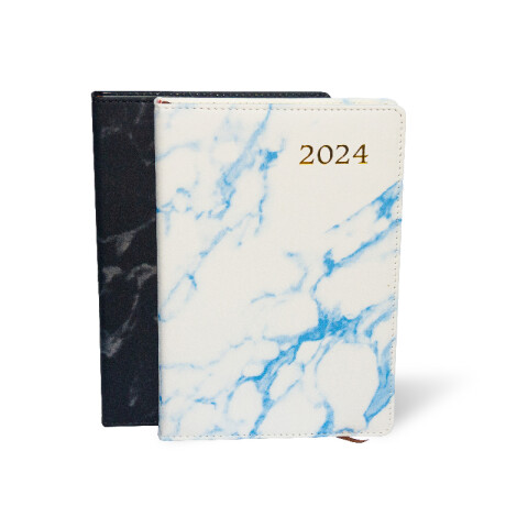 Agenda 2024 tapa dura colores marmolados Unica