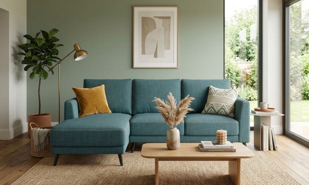 Sofa con Chaise MORGAN Petróleo
