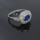 Anillo Nuevo Estilo Antiguo, Platino, Brillantes Y Zafiro Anillo Nuevo Estilo Antiguo, Platino, Brillantes Y Zafiro