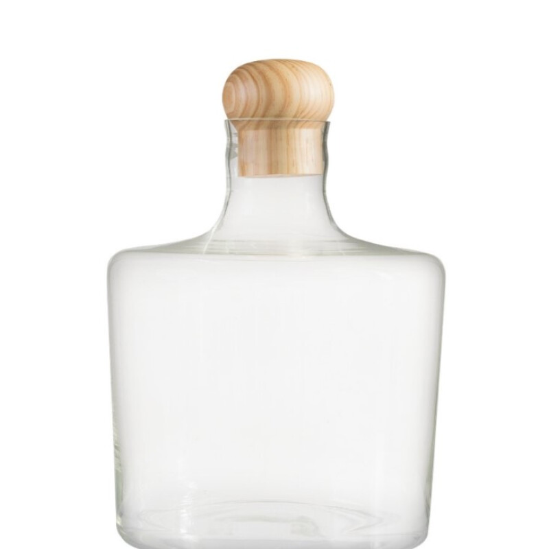 Botellon Cilindro en Vidrio Tradicional y Tapa en Madera Botellon Cilindro en Vidrio Tradicional y Tapa en Madera