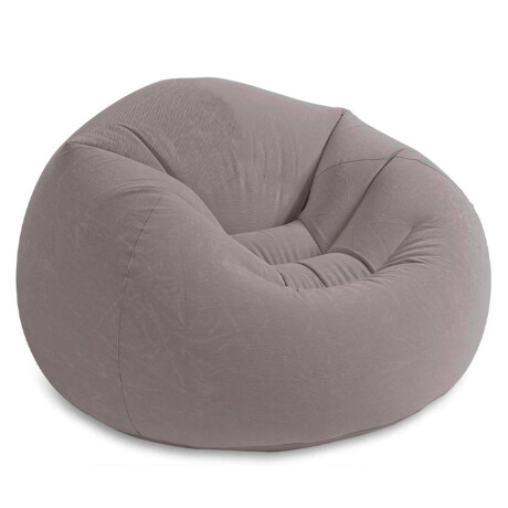 Sillón Puff Inflable Con Respaldo Interior Exterior Gris