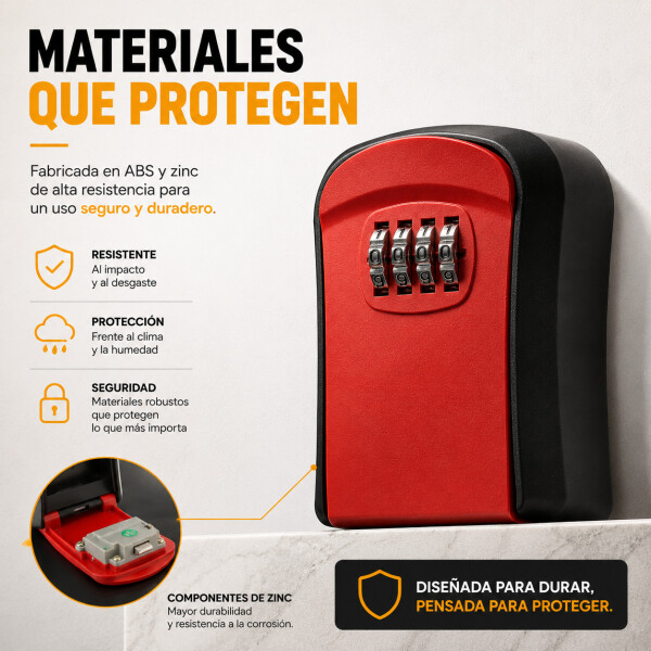 Caja Fuerte Cofre De Seguridad C/ Combinación 9,5 cm x 8 cm Rojo