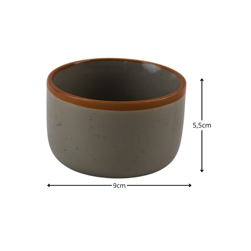 Set x2 Ramequin cerámica 9x5,5 cm GRIS