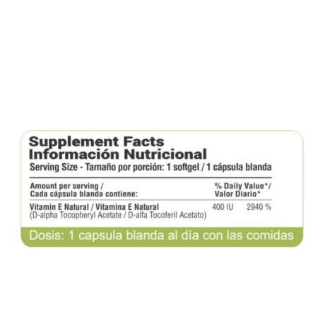 ¡OFERTA POR VENCIMIENTO! Vitamina E 400 Ui X 100caps Qualivits ¡OFERTA POR VENCIMIENTO! Vitamina E 400 Ui X 100caps Qualivits
