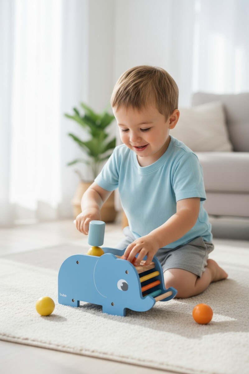 Juguete elefante martillo encastre BUBA cloudy montessori 