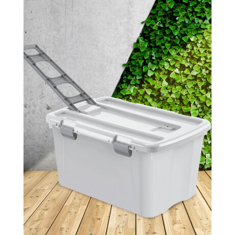 Caja organizadora con ruedas carrito móvil Rimax 120 litros Gris