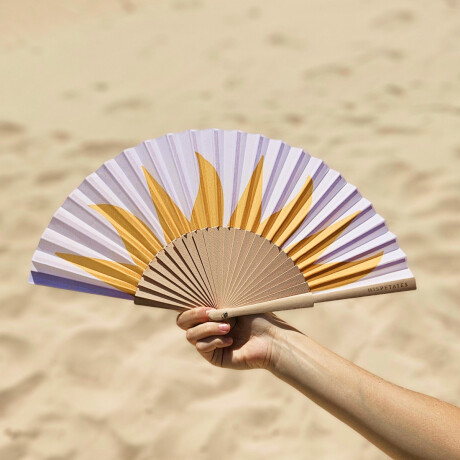 Abanico diseños en amarillo Rayos