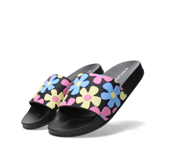 Sandalia ZAMI de goma con flores Black