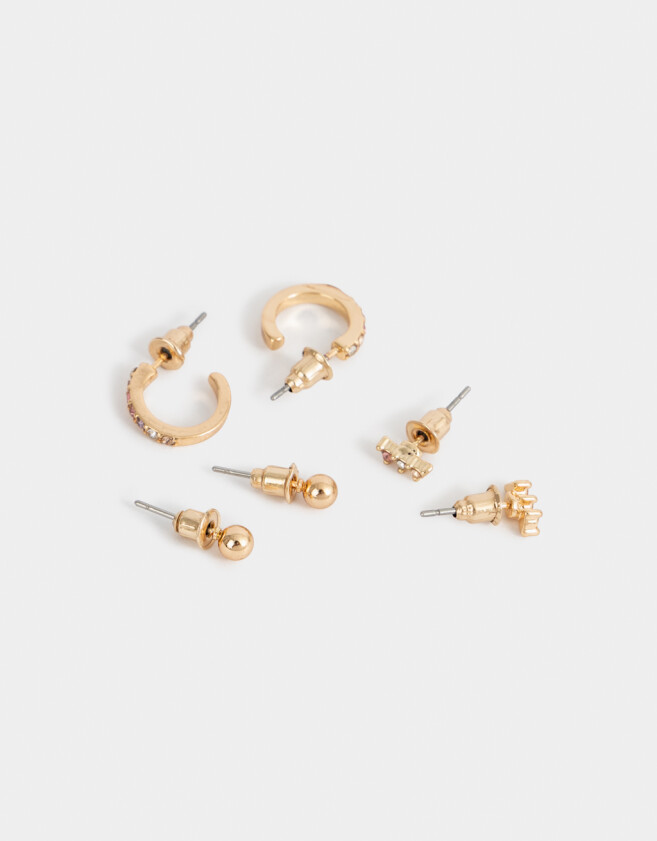 Aros Sets Bañada en Oro Sets De Aros Bañado En Oro - Dorado