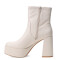 Bota de Mujer Miss Carol PLACID con simil cuero elastizado Blanco Hueso