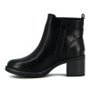 Darkness Bota De Dama Caña Baja Taco Cuadrado Detalle C/ Hebilla - Negro Negro
