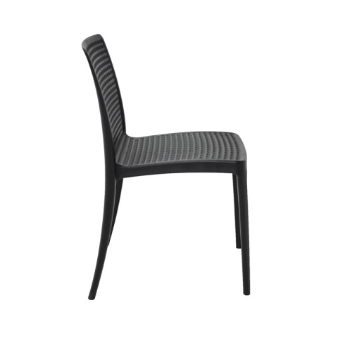 Silla apilable negra ISABELLE con respaldo calado -TRAMONTINA TD0623