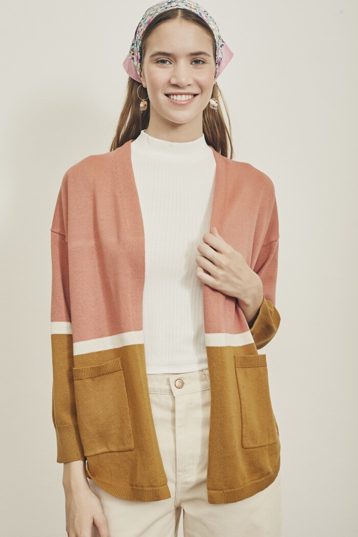 Kimono Color Block Rosa