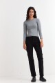 Remera m/l cuello a la base GRIS MELANGE
