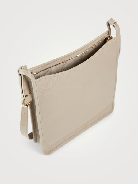 Longchamp -Cartera de cuero cruzada, Zipped Gris