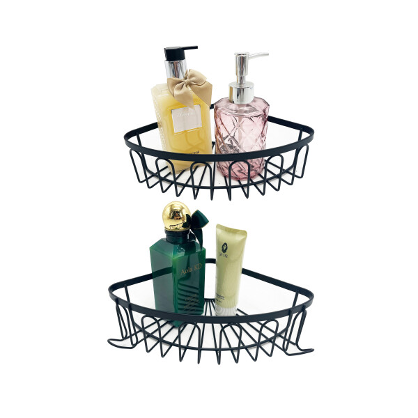 Estante Organizador Esquinero Set X2 Accesorio Baño Ducha Adhesivo Imback Color Negro Estante Organizador Esquinero Set X2 Accesorio Baño Ducha Adhesivo Imback Color Negro