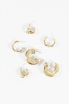 Set de aros irregulares bold dorado