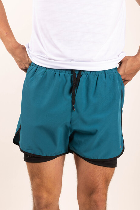 Short con calza interna Verde petróleo