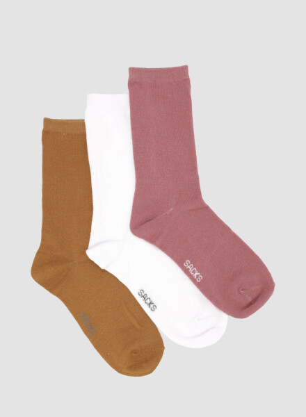 Pack de tres medias lisas. de algodón. en varios colores sur Variante 42