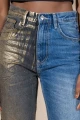Jean combinado lamé Azul