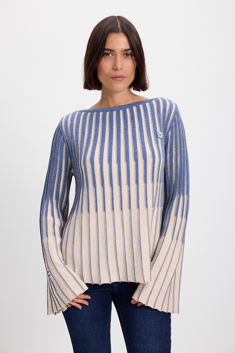 Sweater Love u - Crudo/Azul 