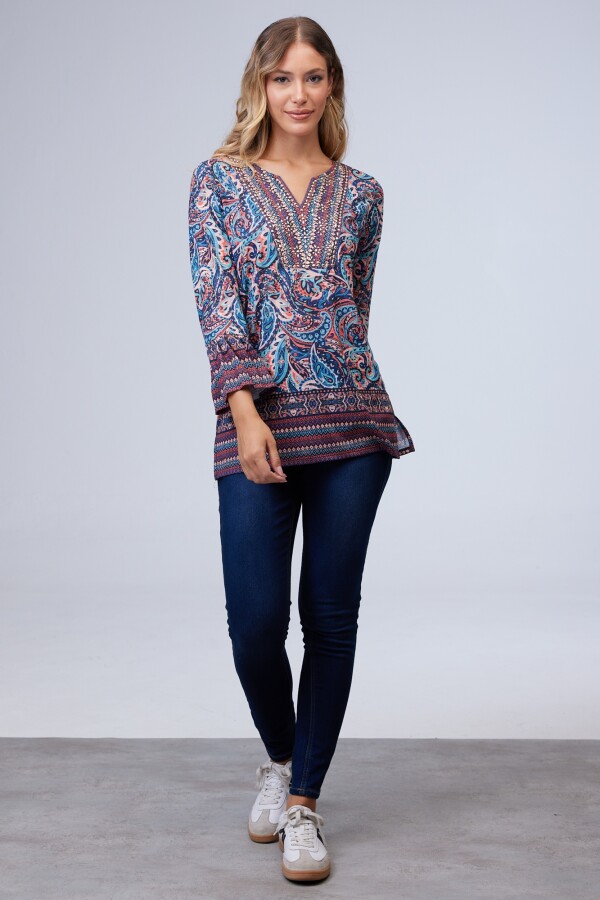 Blusa Print AZUL/MULTI