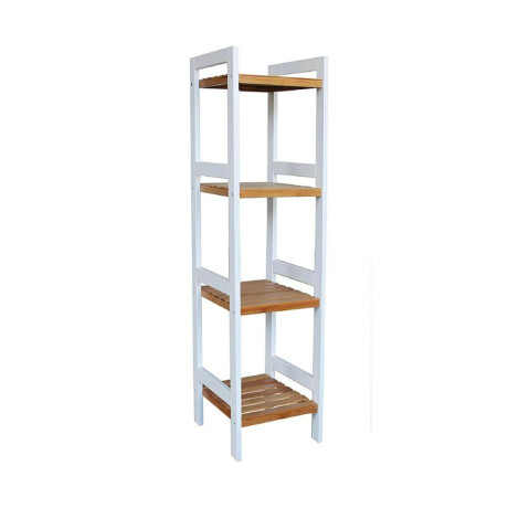 Estanteria 4 Tablas 32X32X108 Cm Bamboo Con Blanco